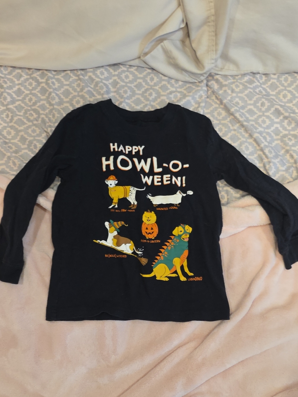Carter's Black Halloween 'Happy Howl-o-ween' Long-Sleeve Tee